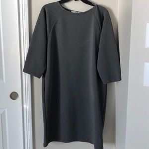 Zara Gray Ribbed Tee Dress